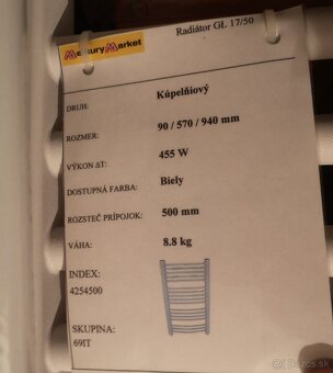 Nepouzity novy biely radiator - 2