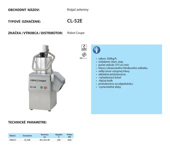 Gastro Krájač (Strúhač) zeleniny & syrov ROBOT COUPE CL52E - 2