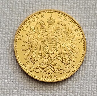 Zlatá rakúska 20 koruna Franza Jozefa I., 1904 bz, lepší roč - 2