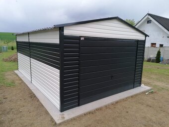 Plechová garáž ELEGANT 4×6 m | RAL 7016 + RAL 9010 | Sedlová - 2