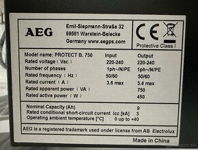 Nový AEG PROTECT B.750 - 2