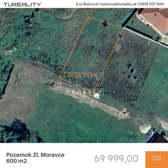 Na predaj pozemok v Zlatých Moravciach, 600 m2 - 2