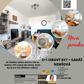 NOVÁ CENA Útulný 3+1 byt s pozemkom v tichej časti Nemšovej - 2