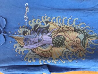 ED HARDY originál kráľovská Modra pánske polotricko L/XL - 2