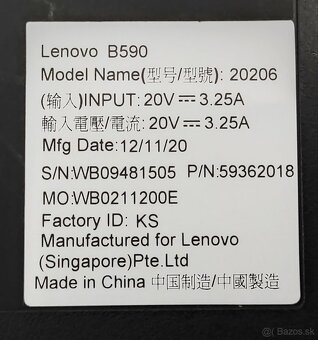 Lenovo B590, CPU 2,4GHz, 4GB RAM, 120 SSD - 2