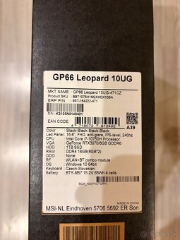 MSI GP66 Leopard 10UG (RTX 3070 130W, 240Hz, 1TB SSD) - 2