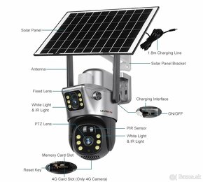 4G solarna vonkajšia kamera dual 4K PTZ PIR - 2