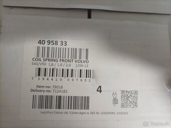 nove predne pruziny Lesjofors- Volvo V50 ,S40 ,C30 - 2