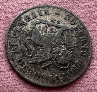 Minca strieborná - 15 centesimi 1848 Benátky - 2
