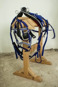 Poprsný nylonový postroj pre koňa modrý SHETLAND - 2