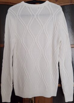 Pánsky sveter Zara biely veľkosť M - 2