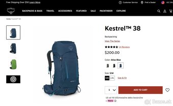 Nový turistický batoh Osprey Kestrel 38 - 2