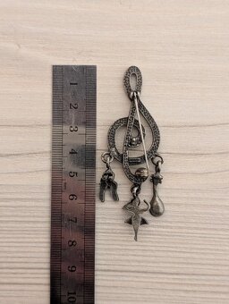 Vintage Hudobná brošňa – husľový kľúč / strieborný dizajn em - 2