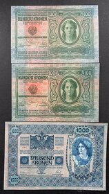 Bankovky Rakúsko-Uhorsko 100,1000 Kronen UNC - 2