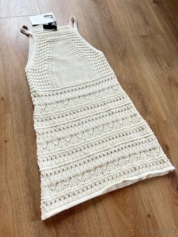 Biele štrikované mini šaty ZARA - 2