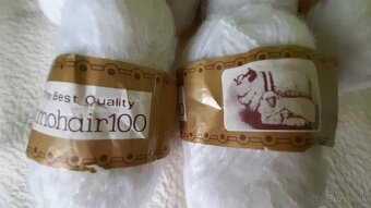 Krásna priadza typu Super Kid mohair - biela a svetložltá - 2