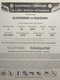 Lístky na futbalový zápas Slovensko-Rakúsko - 2