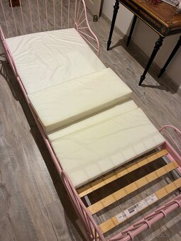 Rastúca detská posteľ s roštom, svetloružová, 80x200 cm - 2