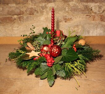 Vianočný svietnik s čerstvej čečiny - 2