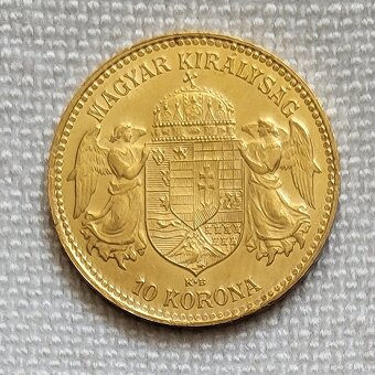PREDANÁ Zlatá uhorská 10 koruna FJI, 1913 kb, TOP stav - 2