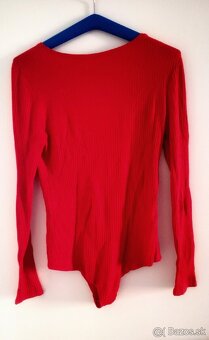 dámske zavinovacie body červenej farby (NOVÉ) vel. L - 2