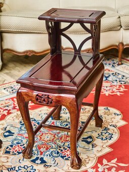 Čínske vyrezávané stolíky – pár - 2