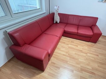 Predám rohovú sedačku + taburet - 2