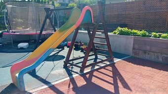 Detska drevena šmykľavka a hojdačka - 2