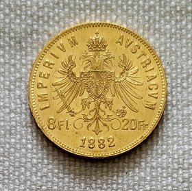Zlaté rakúske 8 zlatníky FJI 1882, 1885 a 1889 bz - 2