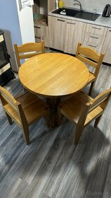 Jedalenský stôl masív dub + stoličky - 2
