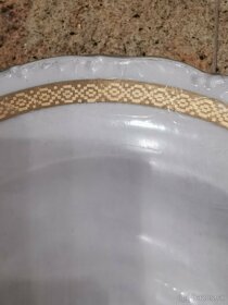 sada tanierov bielo zlatá farba Karlovarký porcelán - 2