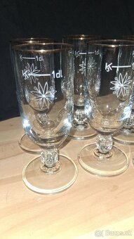 Sada 6ks pohárikov na stopke so zlatým okrajom - 2