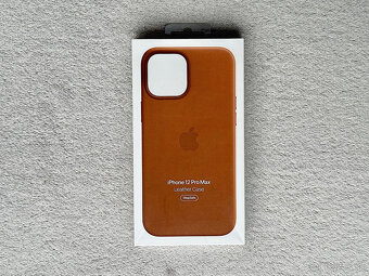 Originál Apple iPhone 12 Pro Max kožený kryt - hnedý - 2