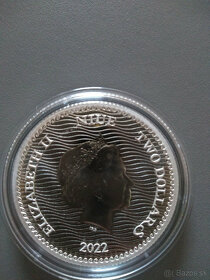 Predám 1 Oz striebornú mincu smrťka - Calico Jack - 2
