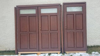 Drevená Garážová brána + vchodové dvere - 2