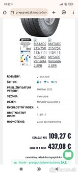 Pneumatiky celoročné 215/75 R16C - 2
