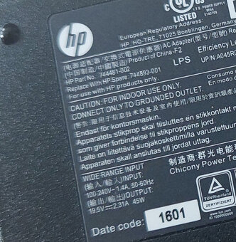 HP 45W 19.5V Laptop AC Adapter 744481-002 - 2