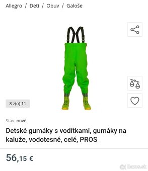 Brodiace nohavice, prsačky, rybárske gumáky pre deti - 2