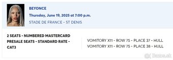 Beyonce Paris - Stade de France 19.6.2025 - 2