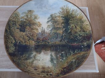 Starožitná terakotová plaketa P. Ipsen Kjøbenhavn, maľovaná - 2