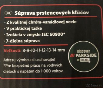 Súprava Prstencovych kľúčov Parkside - 2