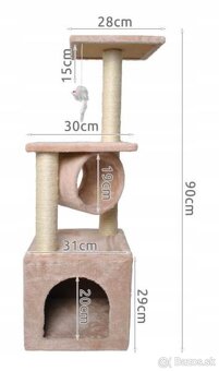 Škrabadlo pre mačky 90cm - béžové - 2