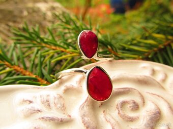 Strieborný prsteň s kameňom Rubín, Ag 925 - 2