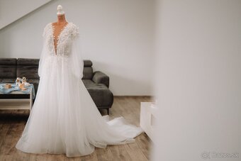 Svadobné šaty Ofélia 44-46 ivory - 2