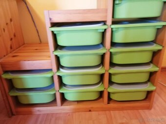 Borovica masív - detský regál TROFAST IKEA + úložné boxy - 2