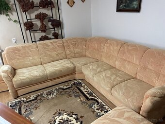 Rohová sedacia súprava s taburetkami - 2