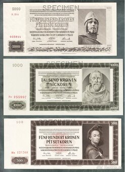 Staré bankovky PROTEKTORÁT KOMPLET SESTAVA bezvadný stav - 2