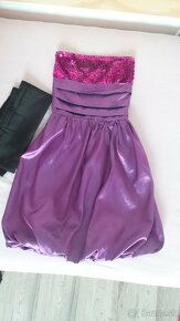 Ružovo-fialové spoločenské šaty s flitrami - 2