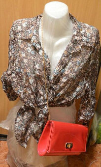 Oversize značková kvetinová blúzka roll up M/XL - 2