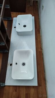 2x dizajnové keramické umývadlo s doskou - 2